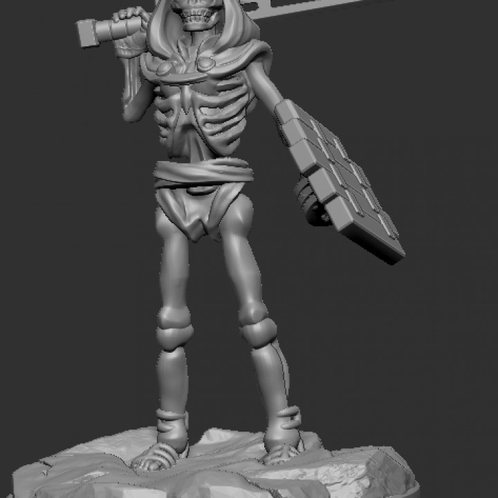 skelleton proteger doncella mesa caracteres criaturas fantasía universo espada Skelly femail 3D print model - Mito3D
