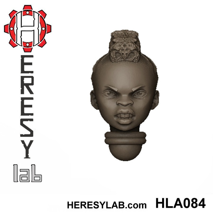 heresylab - female sci-fi heads conversions set 5 21 Store 40k battle head warhammer scifi conversion bits sister aos sororitas nuns bitz 3D print model - Mito3D