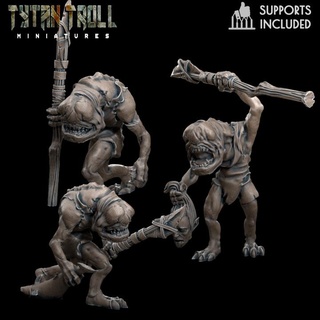 troglodyte pack pre-supported tytantroll miniatures Store dragons dungeons magic heroes dungeon dnd underdark might caves homm3 3d print model - Mito3D