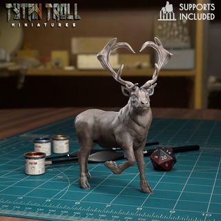 San Valentino cervo pre supported tytantroll miniature negozio dungeon cuore scala giorno 32mm druido corna 3d print model - Mito3D