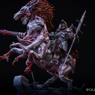 Wolf calden verflucht Ross Tieren Miniaturen Rüstung Boss Hund Epos Riese Grusel Ritter Rollenspiel Untote Wargaming Pferd Tod Schurke Soldaten beschädigt Fahrer dunkle Seelen behalten Wiederauferstandener Krieger montiert 32mm Nekromant 5e Grimdark Fantasie verbotener Psalm 3d print model - Mito3D