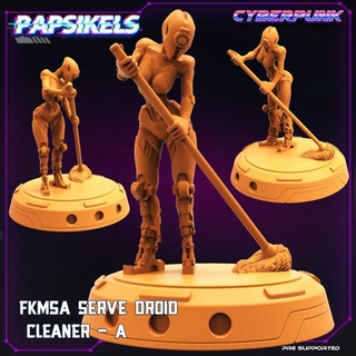 fkmsa serve droid cleaner papsikels miniatures Tabletop Characters & Creatures Sci-Fi Universe robot bot gynoid 3d print model - Mito3D
