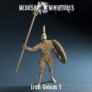 iron golem 1 pre-supported medusa miniatures Tabletop Characters & Creatures Fantasy Universe dragons dungeons old rpg school stone table top war wargaming clay pathfinder flesh 3d print model - Mito3D