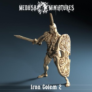 iron golem 2 pre-supported medusa miniatures Tabletop Characters & Creatures Fantasy Universe dragons dungeons greek rpg stone warhammer spartan tabletop wargame clay pathfinder frostgrave skirmish flesh 3d print model - Mito3D