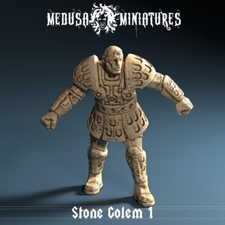stone golem 1 pre-supported medusa miniatures Tabletop Characters & Creatures Fantasy Universe battle dragons dungeons monster wizard iron d&d dnd clay pathfinder frostgrave flesh foe 3d print model - Mito3D
