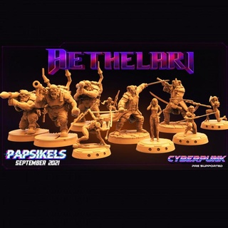 aethelari september 2021 full release papsikels miniatures Tabletop Characters & Creatures Sci-Fi Universe elf space ugoks 3d print model - Mito3D