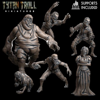vampire spawn bundle pre-supported tytantroll miniatures Store dragons dungeons fantasy scale 32mm curse strahd presupported 3d print model - Mito3D