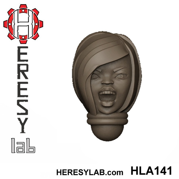 heresylab - female sci-fi heads conversions set 12 21 Store 40k battle head warhammer scifi conversion bits sister aos sororitas nuns bitz 3D print model - Mito3D