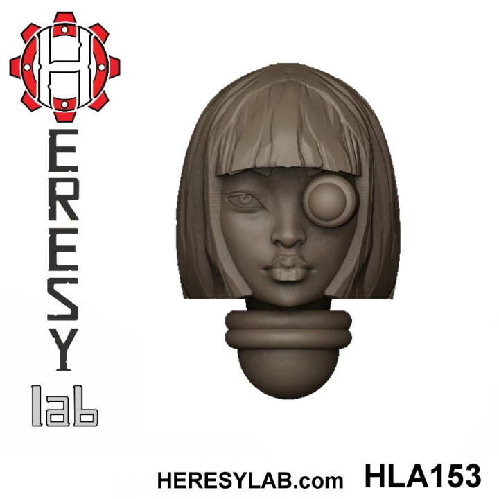 heresylab - female sci-fi heads conversions set 14 21 Store 40k battle head warhammer scifi conversion bits sister aos sororitas nuns bitz 3D print model - Mito3D