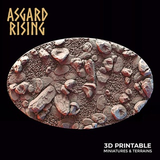 tundra oval base 170x109mm - presupported asgard rising miniatures giant rock 170x109 3d print model - Mito3D