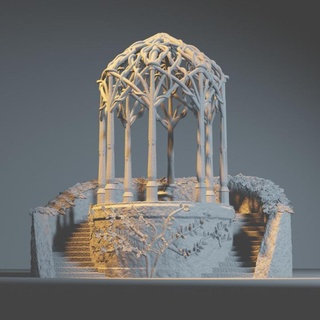 elfos pavilhão poeira Hoffmann loja tampo mesa 3D imprimível terreno fantasia duende têmpora buliding 3d print model - Mito3D