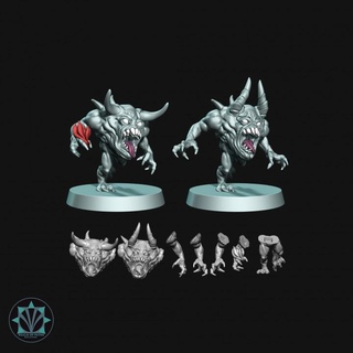 abomination 5 domaine chemins table personnages créatures fantaisie univers horreur rose bleu dnd warhammer40k 3d print model - Mito3D