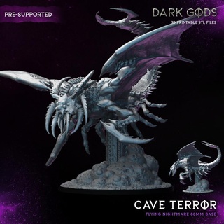 cave terror - dark gods jaydon hill Tabletop Characters & Creatures Fantasy Universe Store beast dragon fly insect monster scorpion depth spider flyer chitin heldrake 3d print model - Mito3D