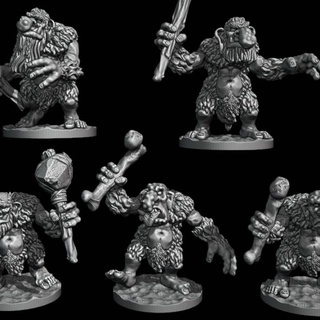forest trolls set 1 10mm scale red nebular Tabletop Characters & Creatures Fantasy Universe goblin monster orc troll ogre encounter nordic jotun 3d print model - Mito3D