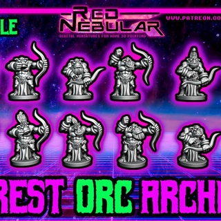 forest orc archers 10mm scale red nebular Tabletop Characters & Creatures Fantasy Universe archer infantry greenskins 3d print model - Mito3D