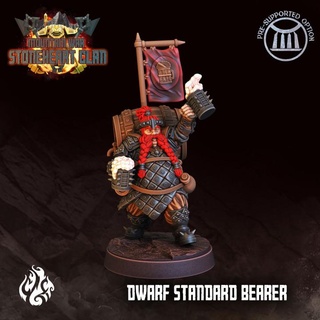 dwarf standard beerer crippled god foundry Tabletop Characters & Creatures Fantasy Universe Store beer cup fantasy hero rpg wargames flag barrel dnd tabletopgames ale fists cgf mead 3d print model - Mito3D