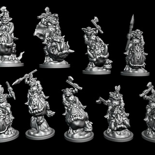 forest goblin hoppers 10mm scale red nebular Tabletop Characters & Creatures Fantasy Universe monster orc cavalry bounce greenskin boing 3d print model - Mito3D