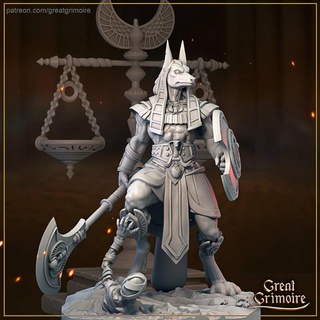 anubis great grimoire  Tabletop Tabletop Characters & Creatures Fantasy Universe Tabletop Tabletop Characters & Creatures boss egypt god mummy shield undead wolf death staff dead base justice 35mm 32mm afterlife scales  3d print model - Mito3D