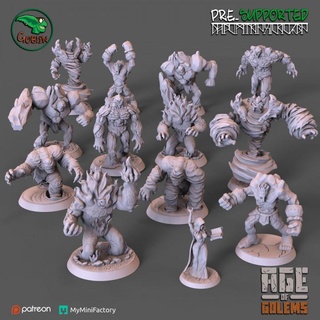 age golems - bundle goblin art studios Tabletop Characters & Creatures Fantasy Universe figurine games highdetail miniatures rpg stone toys wind fire magic ice 3dprinting boardgame tabletop dnd mud dndcharacter endhor 3d print model - Mito3D