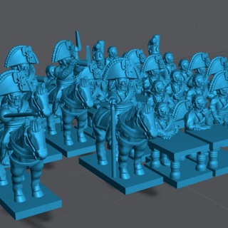 6-15mm w rttemberg hq command set 1805-15 nap-wu-4 henry turner Tabletop Characters & Creatures Historical Universe black epic staff supportless europe napoleon general 6mm 10mm 15mm powder napoleonic generals asunder rttemberger 3d print model - Mito3D