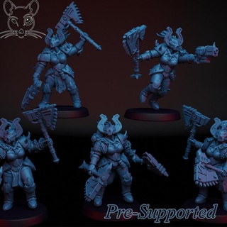 sisters gym ratman forge Tabletop Characters & Creatures Sci-Fi Universe Store warhammer sister berserker khorne khorn chainaxe kharn 3d print model - Mito3D