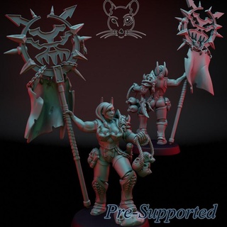 bloody sister ratman forge Tabletop Characters & Creatures Sci-Fi Universe skull warhammer berserker aos khorne khorn 3d print model - Mito3D