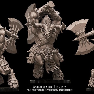 minotaur lord avatars war Tabletop Characters & Creatures Fantasy Universe dragons dungeons fantasy mini old rpg school warhammer miniature age arena supports wargame dnd 9th beastmen aos beasts ttrpg kow presupported pre-supported supported ninth deathmatch aow avatarsofwar doombull 3d print model - Mito3D