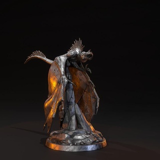 gritar mergulhador pré suportado Dragão caçadores apresentar tampo mesa personagens criaturas fantasia universo fera patrão criatura monstro asas sangue ampla vôo morcegos rabo alado terreno baldio desperdiçado frenesi 3d print model - Mito3D