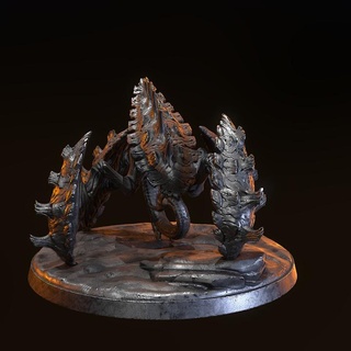 crawler king - presupported dragon trappers lodge Tabletop Characters & Creatures Fantasy Universe beast creature fantasy monster scary sci-fi spike sand huge dune d&d dnd sharp wasteland wasted 3d print model - Mito3D
