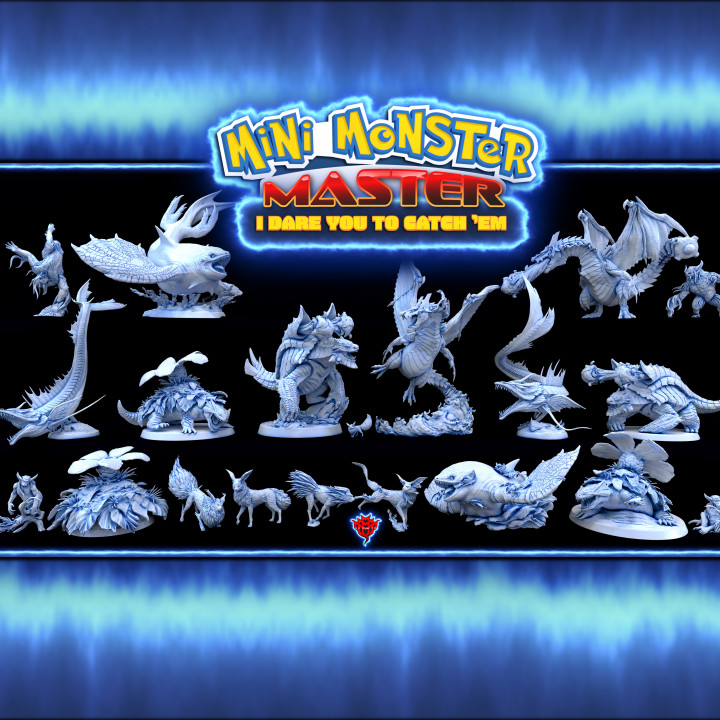 Mini Monster Meister Wagen Fang em minimonstermayhem Freisetzung Chaos Tischplatte Zeichen Kreaturen Fantasie Universum Geschäft Tier Hund Drachen Wald Gaming Pokémon Meer charizard Godzilla Blastoise Venusaurier kaiju eevee Kyogre 5e Gyarados lpikachu Grimmsnarl 3D print model - Mito3D