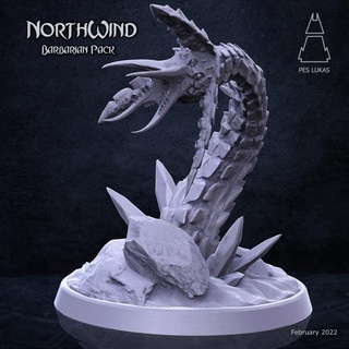 glace Ver terre pes Lukas table personnages créatures fantaisie univers monstre serpent souterrain donjon Nord dnd bourrer 3d print model - Mito3D