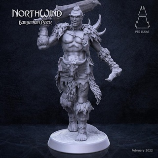 barbarian half-orc pes lukas Tabletop Characters & Creatures Fantasy Universe hero orc warrior dungeon dnd class pathfinder 3d print model - Mito3D