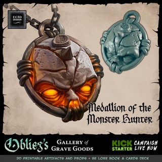 medallion monster hunter full size prop evan carothers Props & Cosplay Tabletop Characters Creatures Fantasy Universe cosplay amulet dnd 3d print model - Mito3D