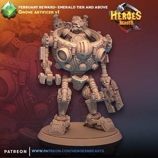 gnome artificer - robot walker heroes & beasts Tabletop Characters Creatures Fantasy Universe Store steampunk automaton 3d print model - Mito3D