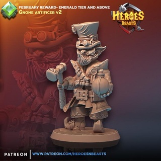 gnome artificer heroes & beasts Tabletop Characters Creatures Fantasy Universe Store steampunk mage alquimist 3d print model - Mito3D