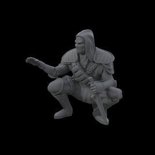 thief - average trading district yourneighborknight minis Tabletop Characters & Creatures Fantasy Universe dagger rogue masked cloacked 3d print model - Mito3D