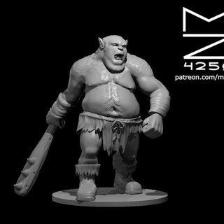ogre dragging club miguel zavala Tabletop Characters & Creatures Fantasy Universe 3d print model - Mito3D