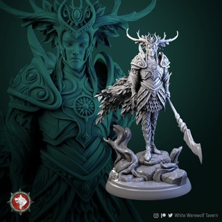tarniel wood elf king 32mm 75mm pre-supported white werewolf tavern Tabletop Characters & Creatures Fantasy Universe Store character tabletop elven dnd pathfinder woodelf dndcreature dmdcharacter 3d print model - Mito3D