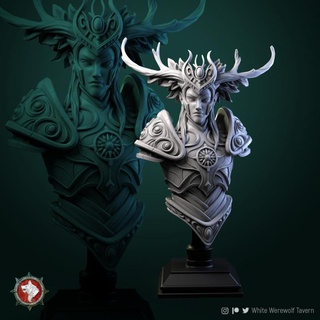 tarniel wood elf king bust pre-supported white werewolf tavern Tabletop Characters & Creatures Fantasy Universe Store Fan Art Busts busts 3d print model - Mito3D