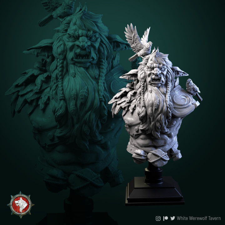 leshy bust pre-supported white werewolf tavern Tabletop Characters & Creatures Fantasy Universe Store Fan Art Busts busts 3D print model - Mito3D