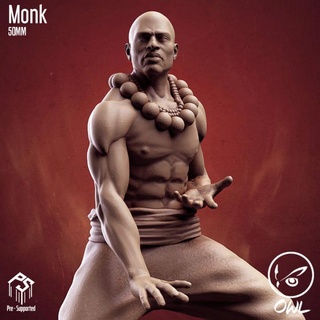 black monk owl  Tabletop Tabletop Characters & Creatures Fantasy Universe Tabletop Tabletop Characters & Creatures stl black board game monk miniature tabletop  3d print model - Mito3D