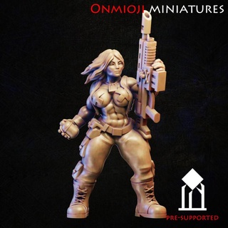 strong girl stanislav kuznetsov Store female fighter soldier trooper tabletop wargame jungle 3d print model - Mito3D