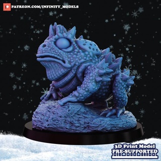 hielo sapo infinitymodels mesa caracteres criaturas fantasía universo animal monstruo reptil martillo guerra miniatura rana dnd pionero 3d print model - Mito3D