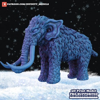 Mammut Unendlichkeitsmodelle Tischplatte Zeichen Kreaturen Fantasie Universum Tier Monster wild Winter Miniatur Eis dnd Pfadfinder 3d print model - Mito3D