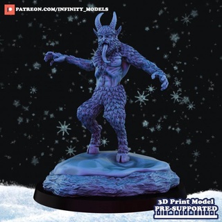 krampus infinitymodels Home & Garden Festivities Christmas Tabletop Characters Creatures Fantasy Universe demon fantasy games warhammer winter miniature ice tabletop dnd pathfinder 3d print model - Mito3D