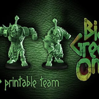 big green ones complete team crosslances Tabletop Characters & Creatures Fantasy Universe bowl fantasy football goblin orc blood boardgame orcs pack makers ogres tribes promotional starplayer 3d print model - Mito3D