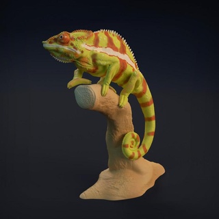 chameleon animal den miniatures Toys & Games Animal Creature Figures creature figure lizard realistic reptile toy tree companion miniature wildlife collectible presupported supported 3d print model - Mito3D