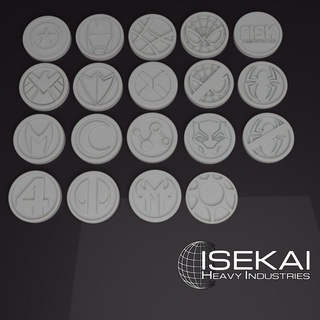 game aid tokens marvel crisis protocol isekai heavy industries Tabletop accessories comics objective token power activation 3d print model - Mito3D