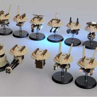 space communist human auxiliaries - drone pack downtown3d Tabletop Characters & Creatures Sci-Fi Universe Vehicles Machines 40k futuristic guard industrial kit model sci-fi warhammer miniature imperial post tau robots drones apocalyptic grimdark gue'vesa 3d print model - Mito3D