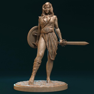 kyrene - warrior version kriszti n hartmann Tabletop Characters & Creatures Fantasy Universe fighter girl shield sword amazon 3d print model - Mito3D